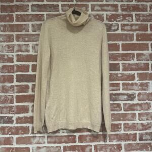 Karoo Mark Eisen 100% Cashmere Turtleneck Sweater Beige Size L